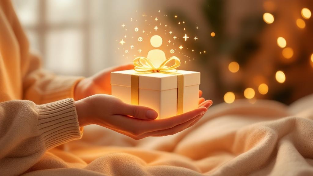 AI assistant gift box illustration